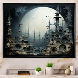 Surrealism moonlight World Cultures temple - Landscapes Canvas Wall Art