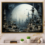 Surrealism moonlight World Cultures temple - Landscapes Canvas Wall Art