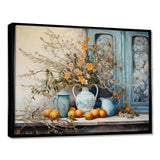 Flower vase oranges country Farmhouse - Floral Canvas Wall Art