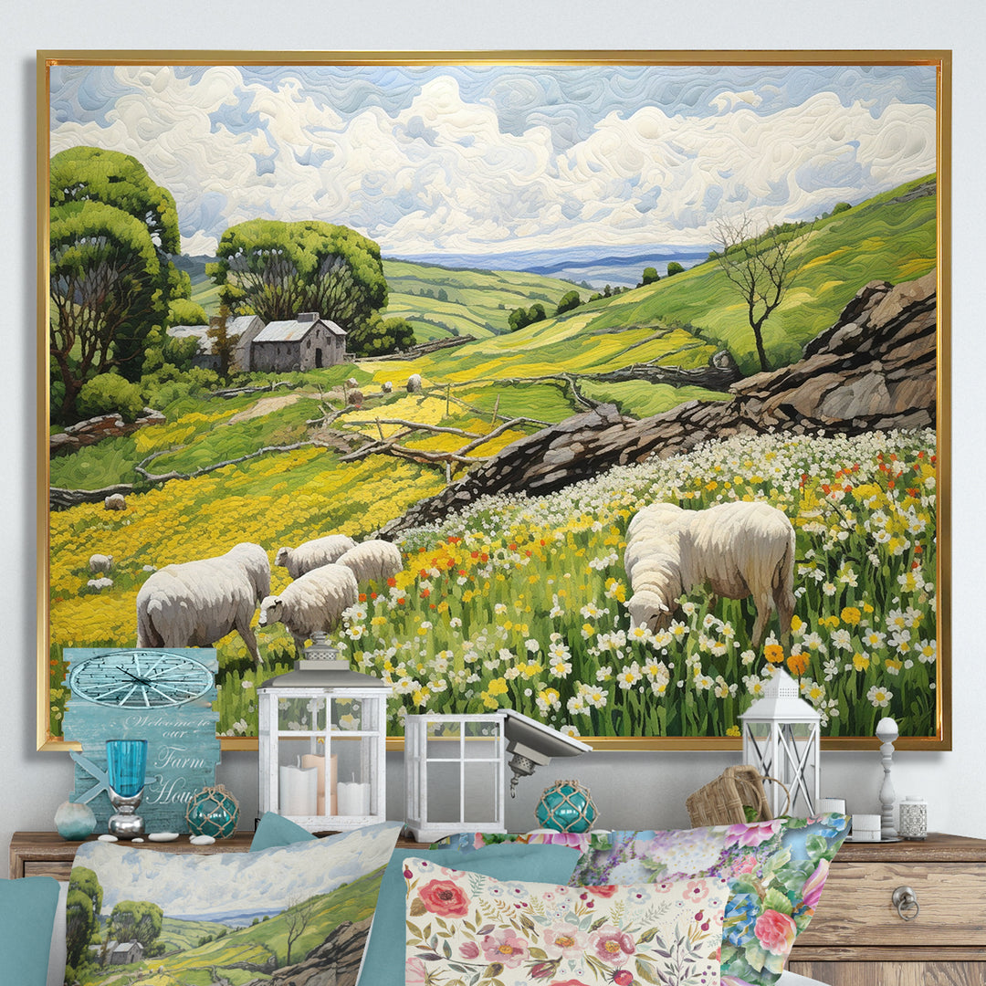 Sheep wondering Pastoral harmony - Sheep Wall Art Prints