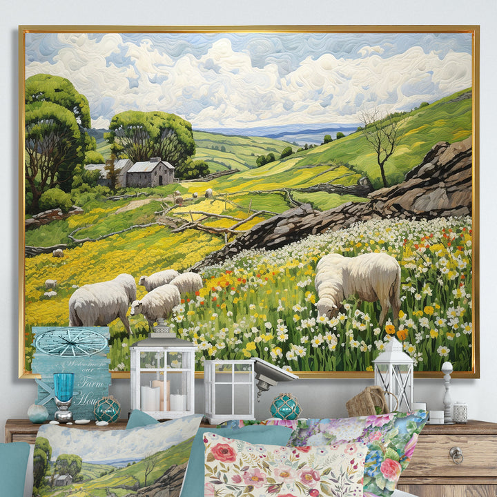 Sheep wondering Pastoral harmony - Sheep Wall Art Prints