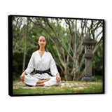 Woman Karate Meditating Mindfulness - Martial Arts Canvas Wall Art