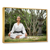 Woman Karate Meditating Mindfulness - Martial Arts Canvas Wall Art