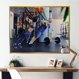 Athletic Couple Robes Gym Training - Aerobic & Bodybuilding Canvas Wall Art