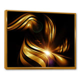 Abstract Gold Fractal Background Framed Canvas Vibrant Gold - 1.5" Thick