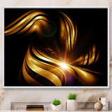 Abstract Gold Fractal Background Framed Canvas Matte White - 1.5" Thick