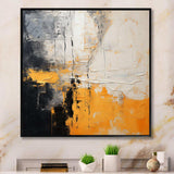 Abstract yellow and black collage III - Abstract Canvas Wall Art