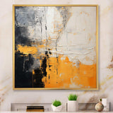 Abstract yellow and black collage III - Abstract Canvas Wall Art