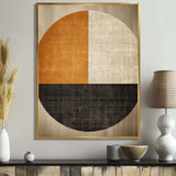 Orange and black geometric breeze shapes - Abstract Canvas Wall Art