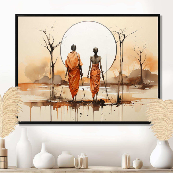 African Bushmen of Kalahari II - People Canvas Wall Art