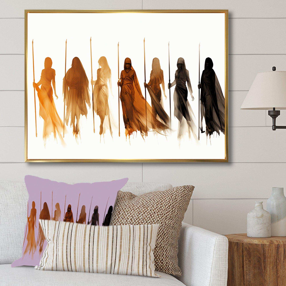 Orange African Somali Nomadic Tales II - People Canvas Wall Art