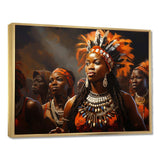 Brown African Zulu Festive Revelry - People Canvas Wall Art