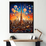 Ballon Forbidden City Dusk - Hot Air Balloon Canvas Wall Art