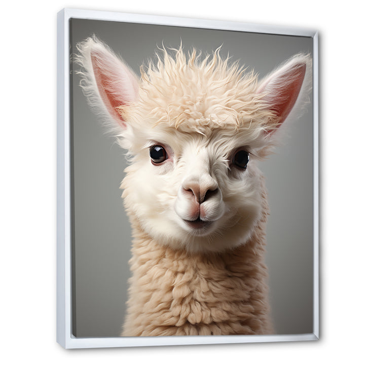 White Majestic Alpaca portrait - Alpaca Wall Art Prints