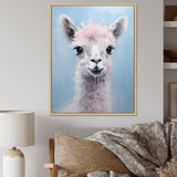 Grey Majestic Alpaca portrait - Gray Alpaca Wall Art