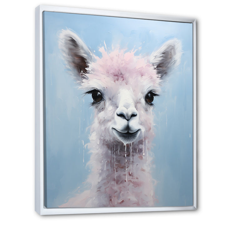 Grey Majestic Alpaca portrait - Gray Alpaca Wall Art
