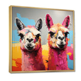 Colorful Enchanting Popart Alpacas portrait - Abstract Canvas Wall Art