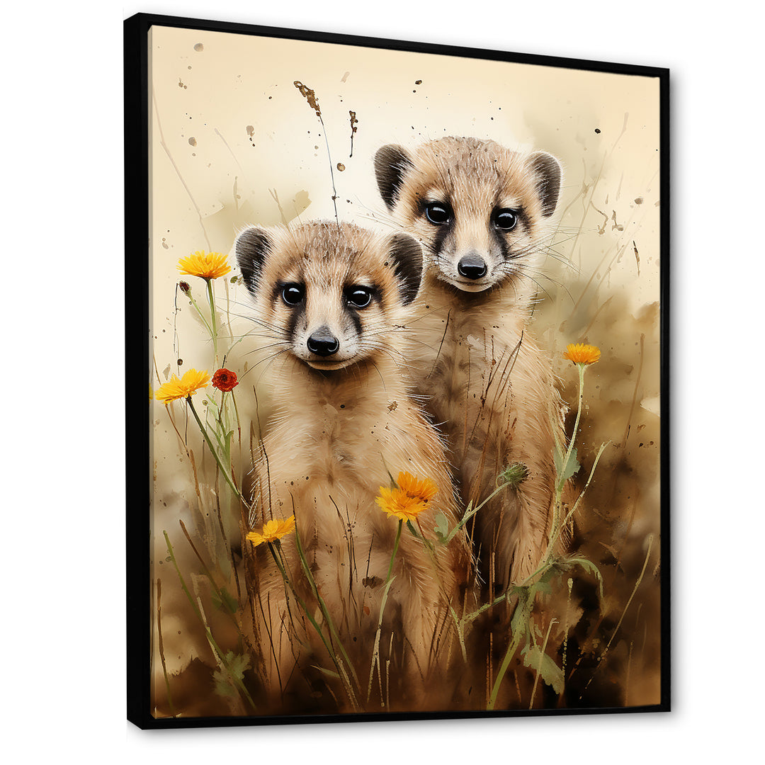 Otters meadow blooms Playtime - Marine Animals Living Room Wall Art