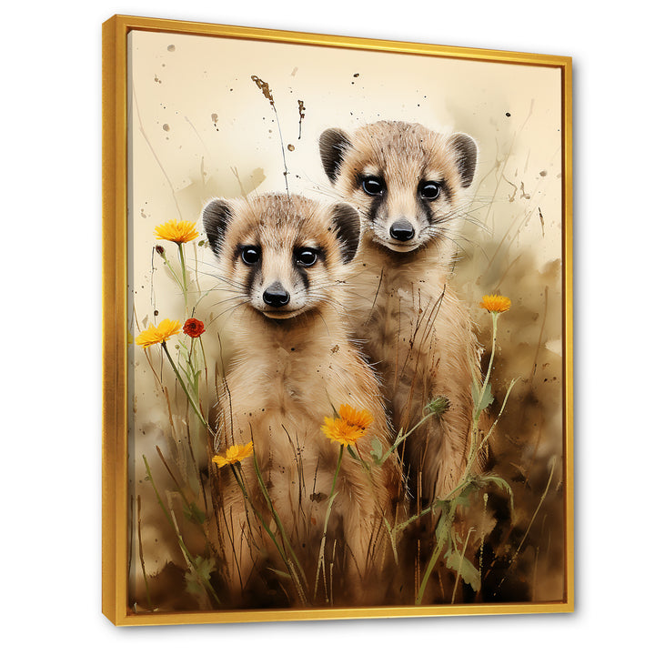 Otters meadow blooms Playtime - Marine Animals Living Room Wall Art