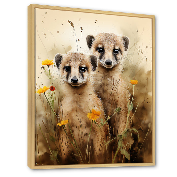 Otters meadow blooms Playtime - Marine Animals Living Room Wall Art