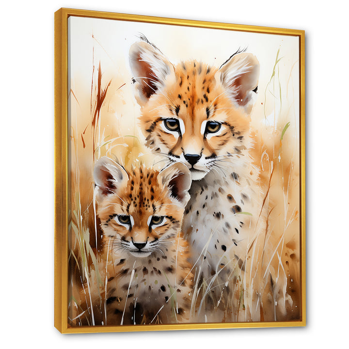 Cheetahs Tranquil meadow portrait - Cheetah Bedroom Wall Art
