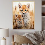 Cheetahs Tranquil meadow portrait - Cheetah Bedroom Wall Art