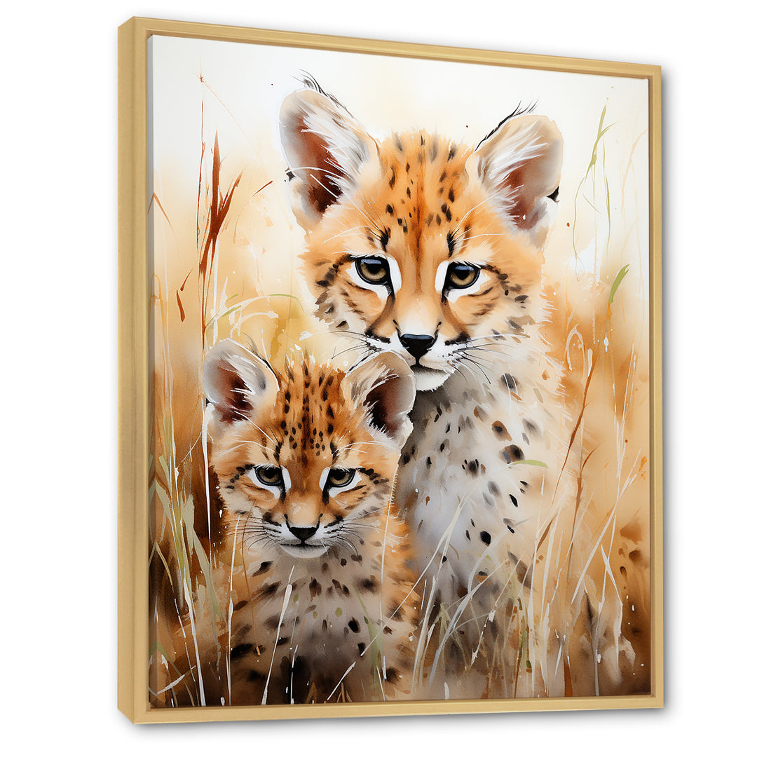 Cheetahs Tranquil meadow portrait - Cheetah Bedroom Wall Art