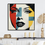 Pop Art Runway woman Portrait - Raven Canvas Wall Art