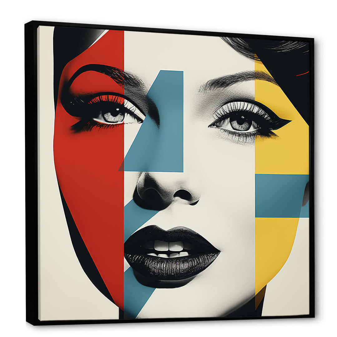 Pop Art Runway woman Portrait - Raven Canvas Wall Art