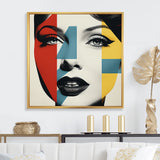 Pop Art Runway woman Portrait - Raven Canvas Wall Art