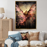 Abstract Pink and Black Bat Elegance - Bat Wall Decor