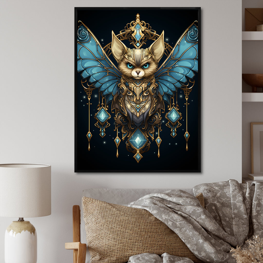 Cubist Night Sky bat - Bat Wall Art Prints