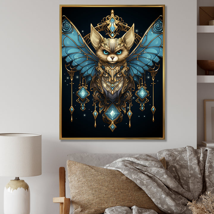 Cubist Night Sky bat - Bat Wall Art Prints