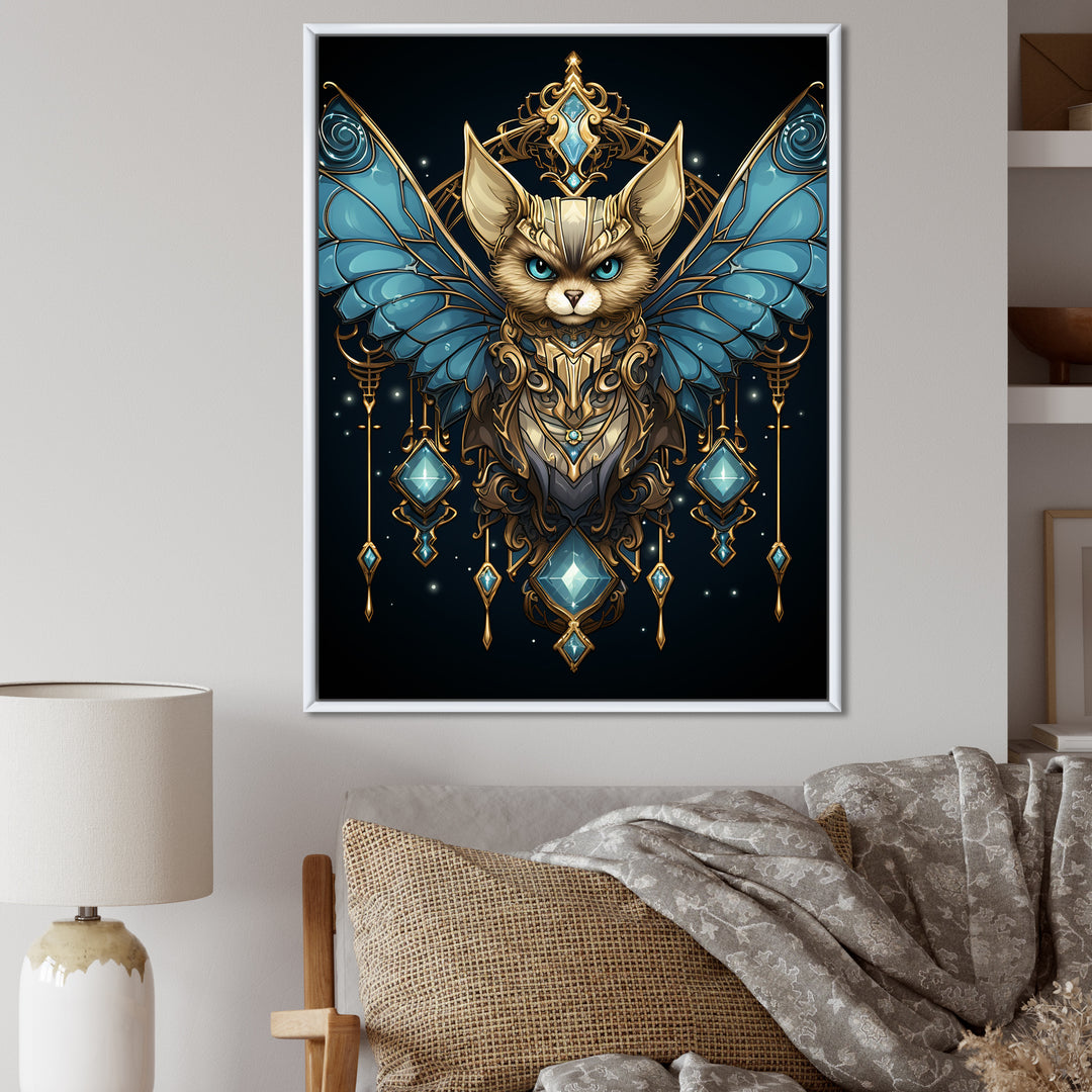 Cubist Night Sky bat - Bat Wall Art Prints