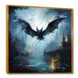 Impressionist Moonlit Bat Flight - Black Animal Nursery Wall Art