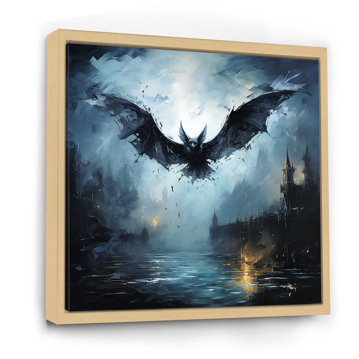 Impressionist Moonlit Bat Flight - Black Animal Nursery Wall Art