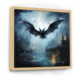 Impressionist Moonlit Bat Flight - Black Animal Nursery Wall Art