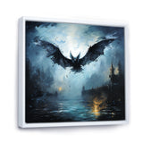 Impressionist Moonlit Bat Flight - Black Animal Nursery Wall Art