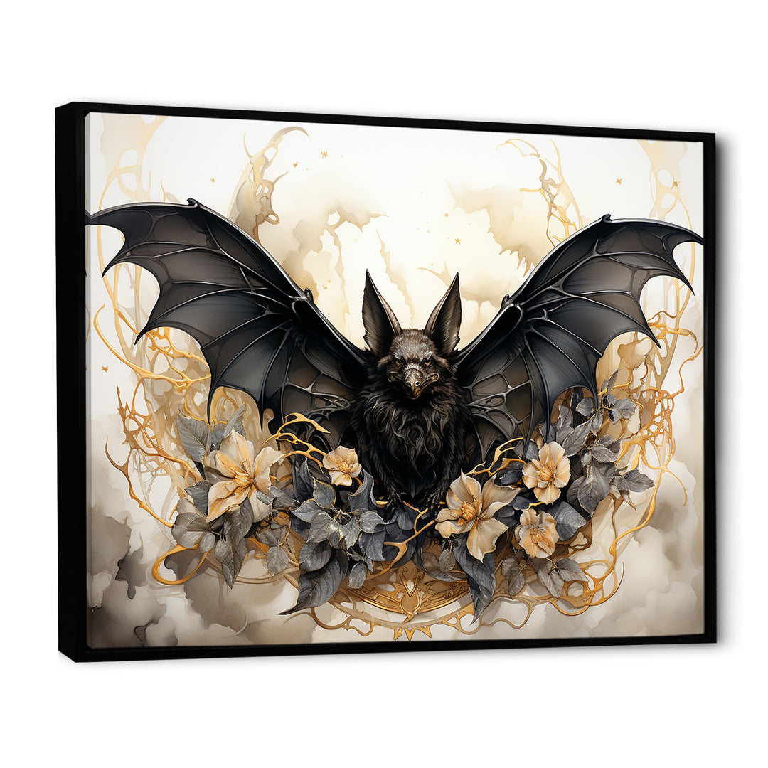 Minimalist Bat Silhouette - Black Bat Wall Art