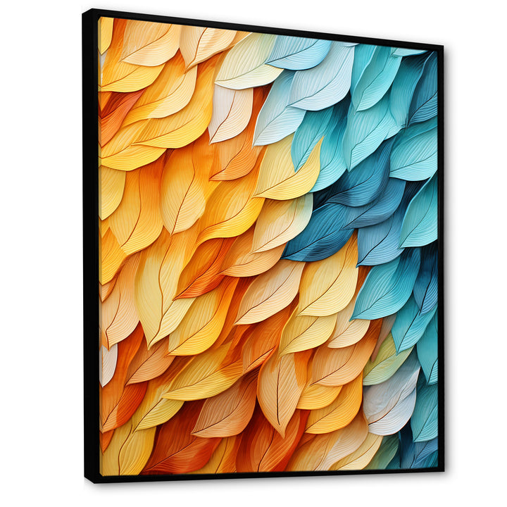 Colorful blue and yellow feathers - Feathers Home Decor Art