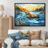 Enchanting beaver mosaic - Blue Beaver Wall Art
