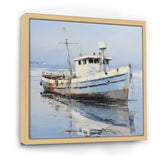 Minimalist White Nautical fishing boat - White Nursery Teddy Bear Wall Art