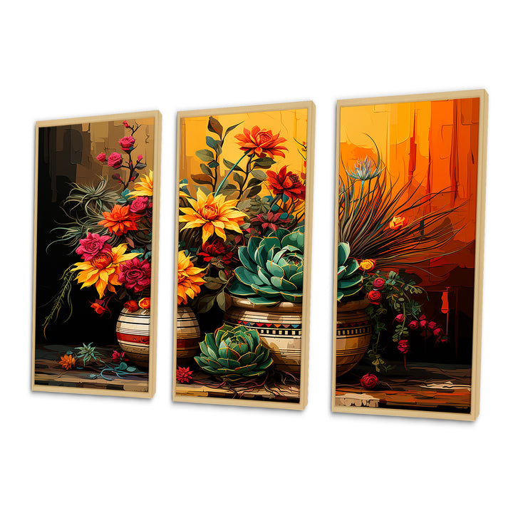 Boho mexican Pottery blooms - Multi-Panels