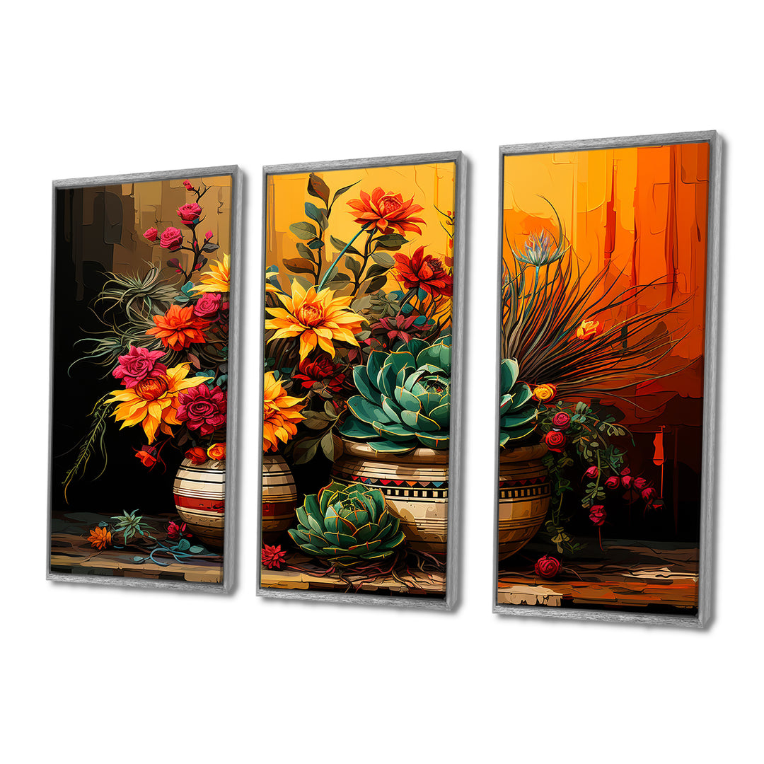 Boho mexican Pottery blooms - Multi-Panels