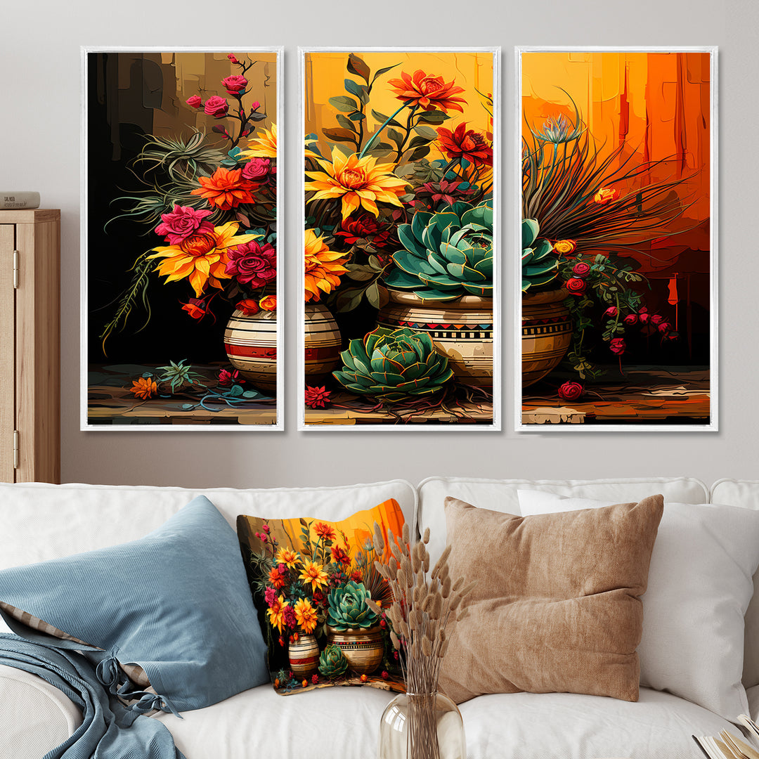 Boho mexican Pottery blooms - Multi-Panels