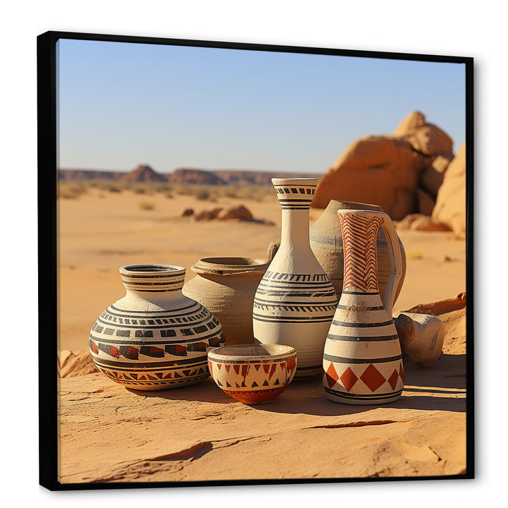 Surreal pottery Ceramics desert dreams - Toucan Canvas Wall Art