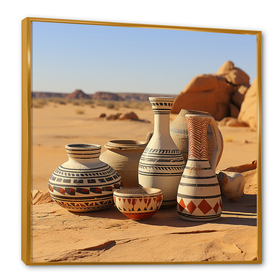 Surreal pottery Ceramics desert dreams - Toucan Canvas Wall Art