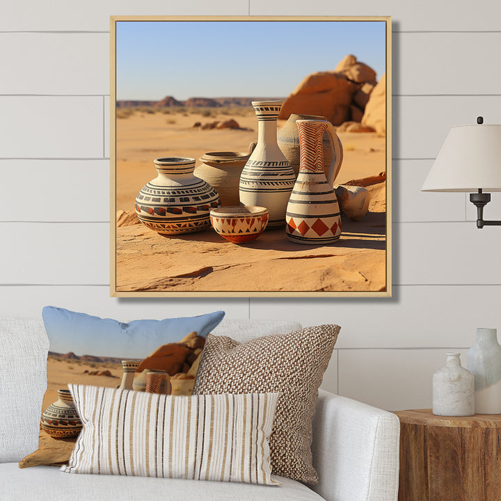 Surreal pottery Ceramics desert dreams - Toucan Canvas Wall Art