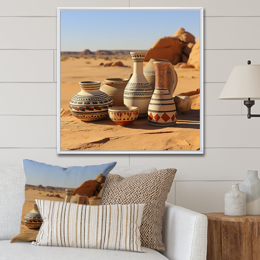 Surreal pottery Ceramics desert dreams - Toucan Canvas Wall Art