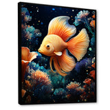Abstract Ocean Dance - Orange Butterfly Fish Wall Art
